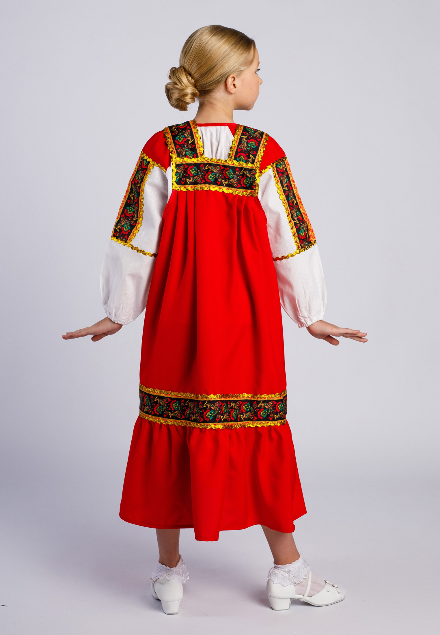 Костюм русский народный Gala-Вальс С/машенька/оборка/красный - фото 4