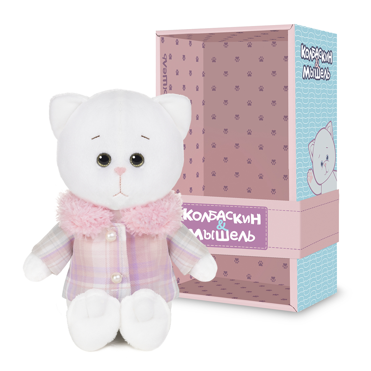 Игрушка мягкая Колбаскин и Мышель котик Колбаскин&Мышель 20 см - фото 1