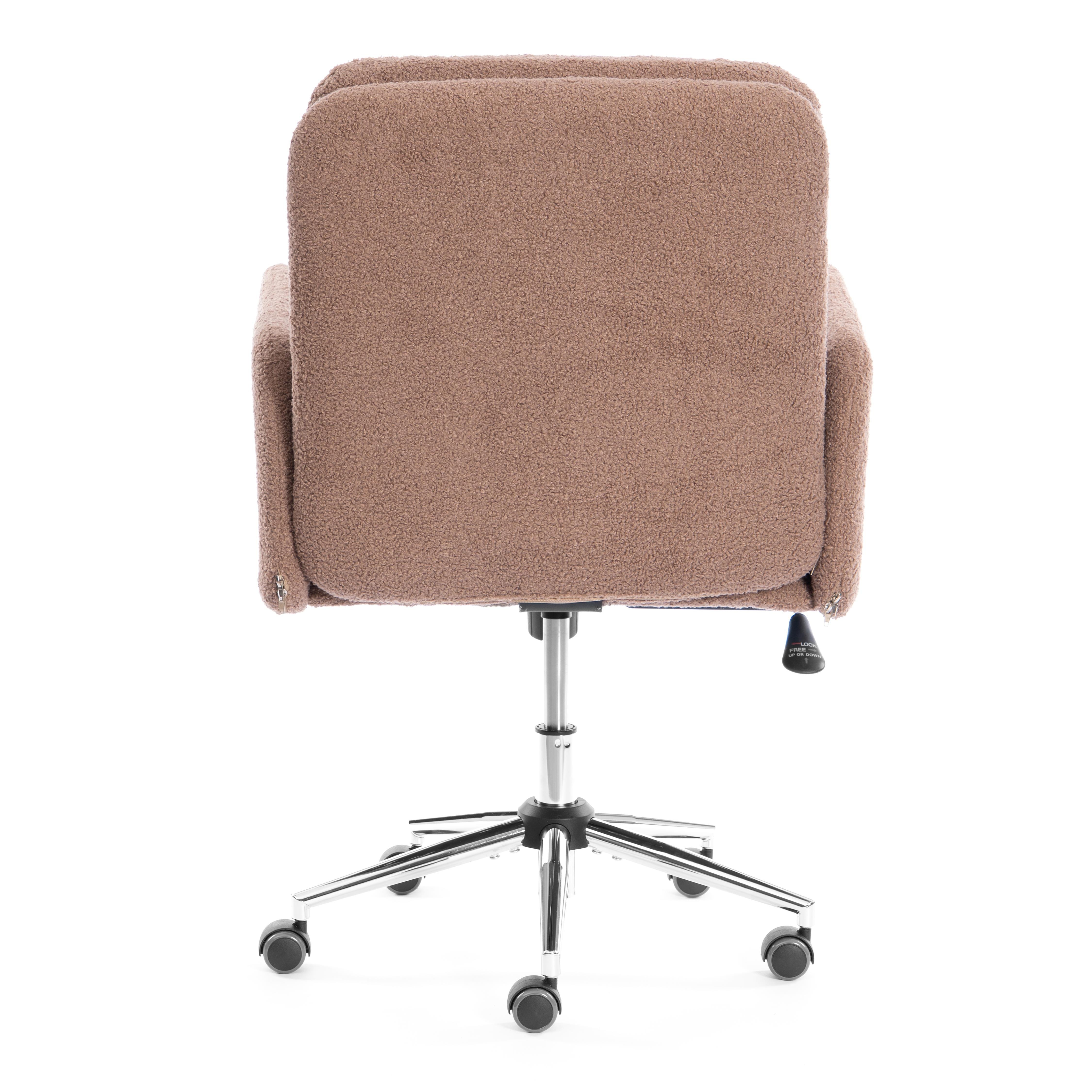 Компьютерное кресло TETCHAIR Dover хром, букле, коричневый - фото 5