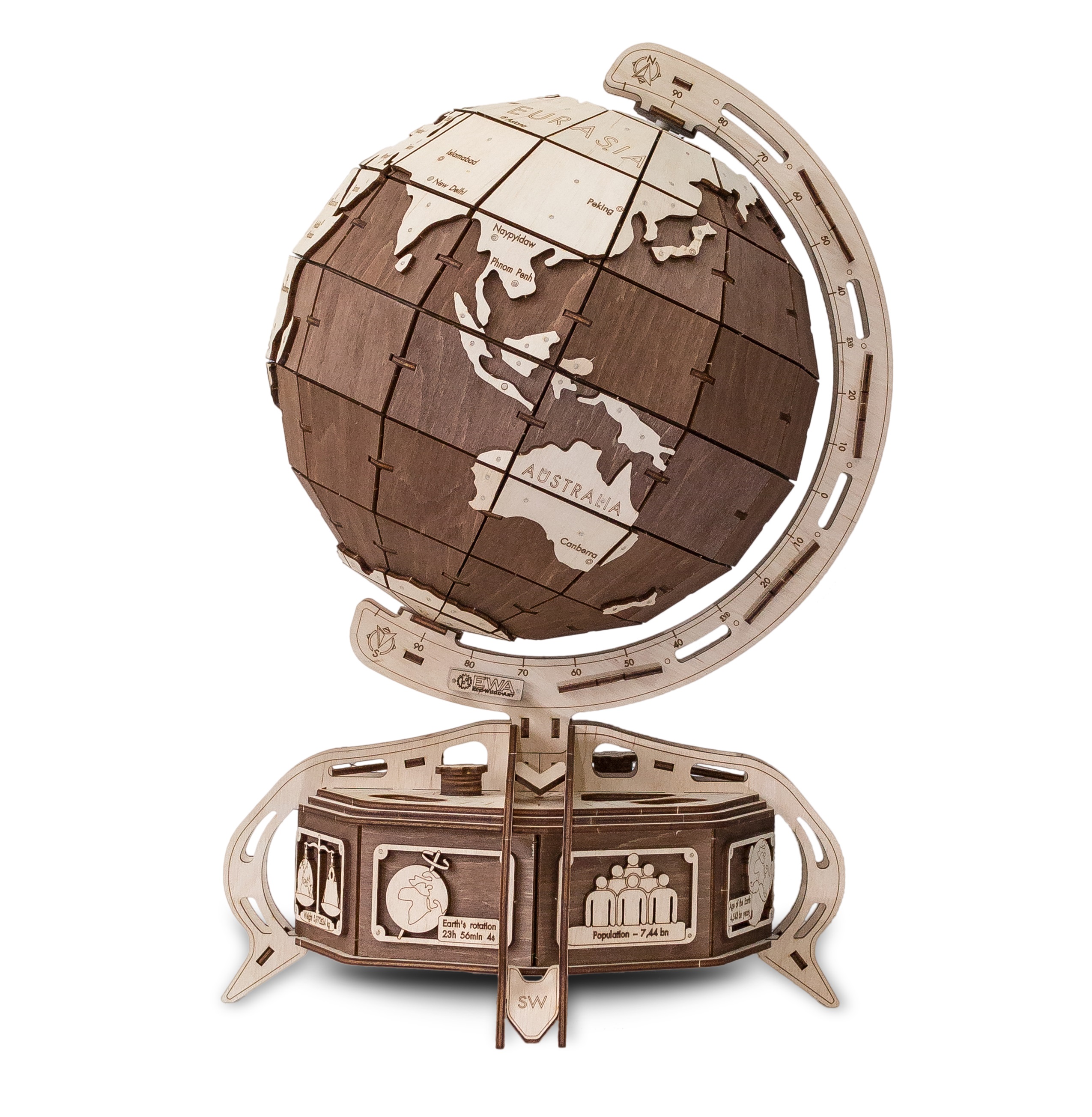 Конструктор Eco Wood Art Глобус деревянный - фото 13
