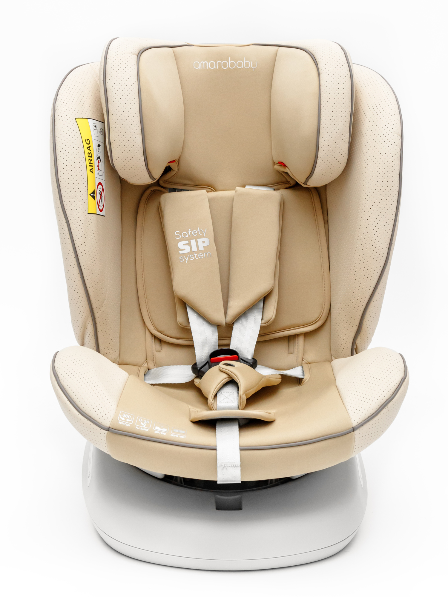Автокресло Amarobaby Champion Isofix 0+/1/2/3 (0-36 кг) бежевый - фото 22