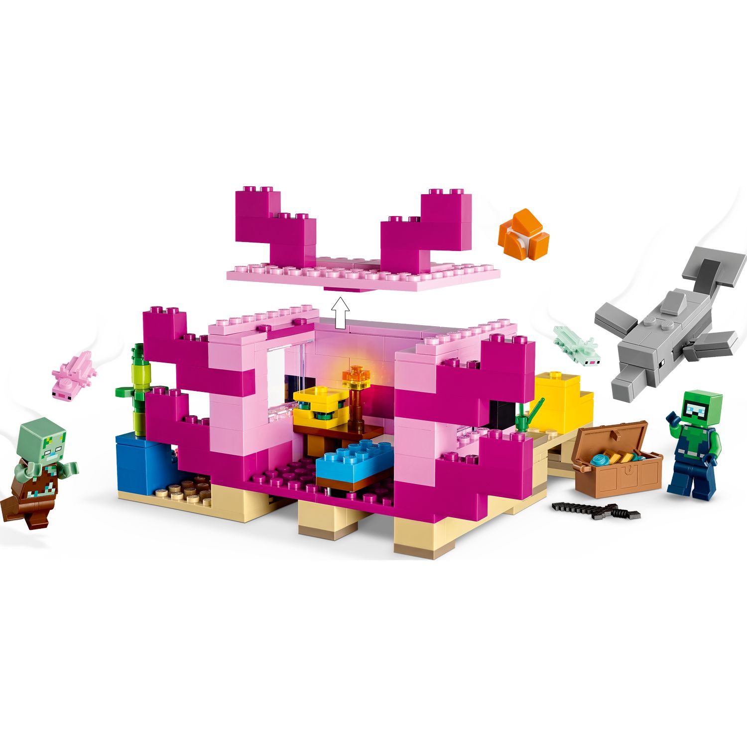 Конструктор LEGO Minecraft The Axolotl House блочный - фото 3