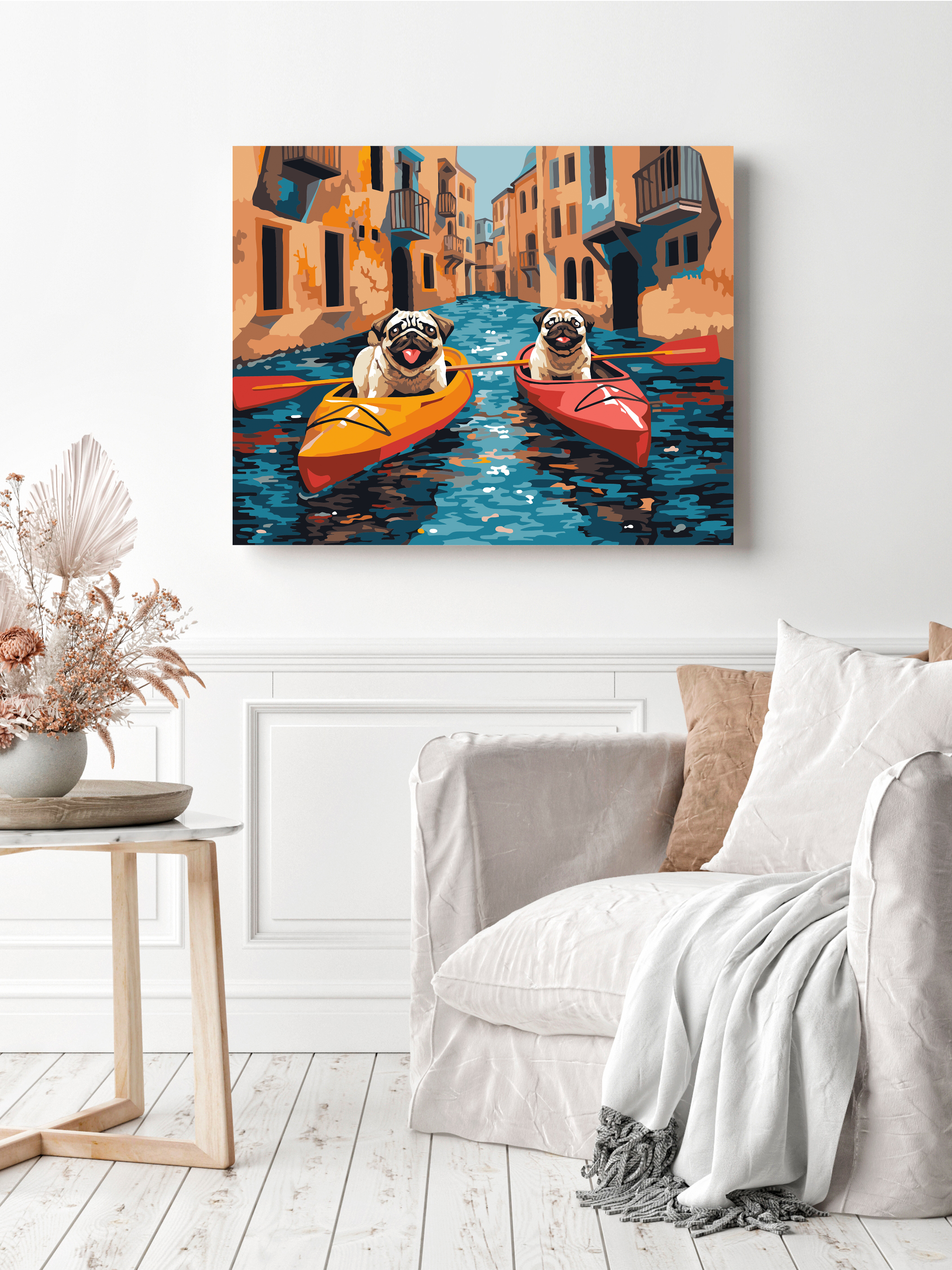 Картина по номерам Art sensation Мопсы в Венеции в ассортименте - фото 3