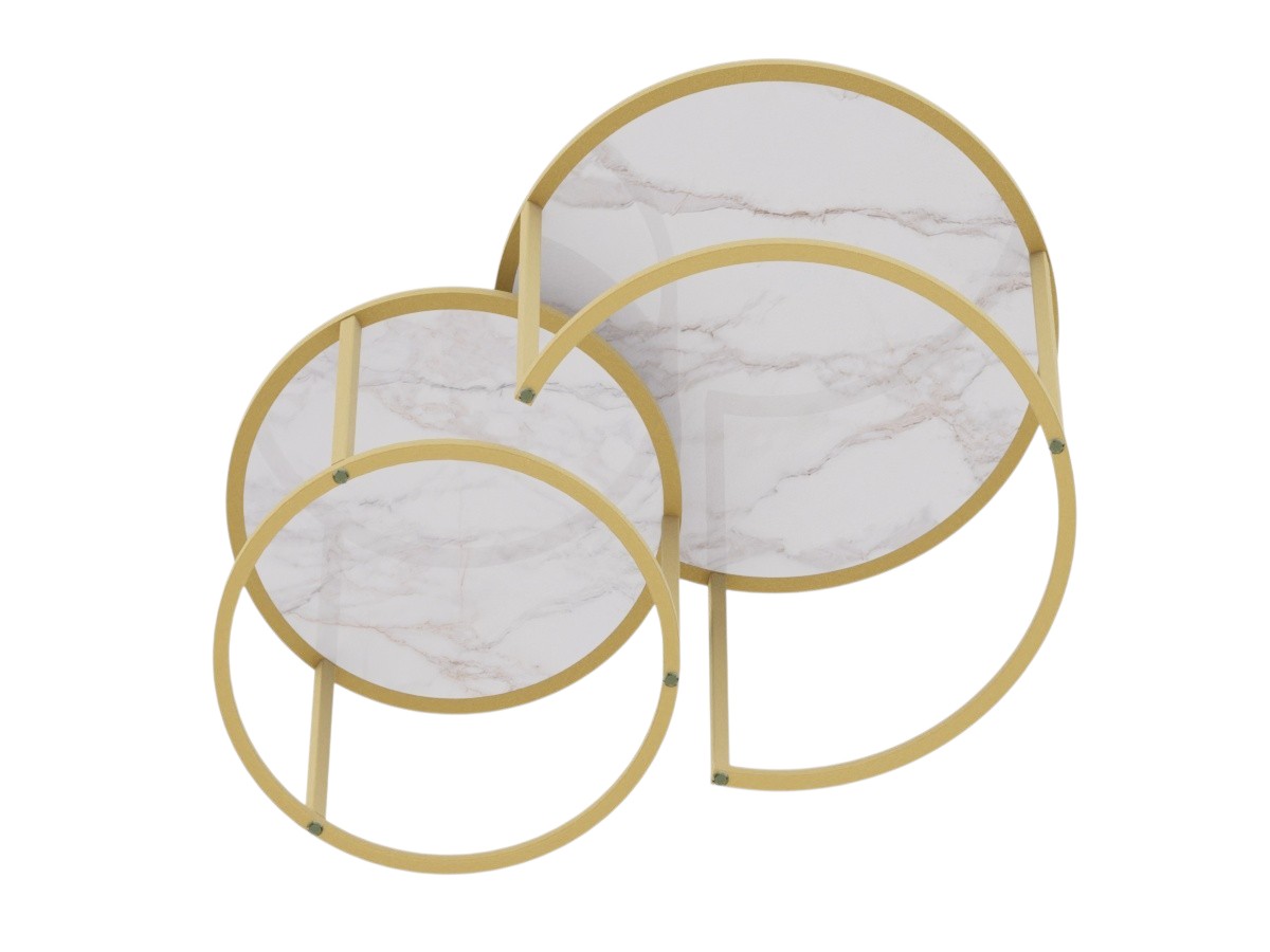 Стол журнальный SLINE Верона керамогранит 40/50 белый глянец - фото 8