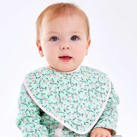 Нагрудник 3 шт Lucky Child розовый зеленый