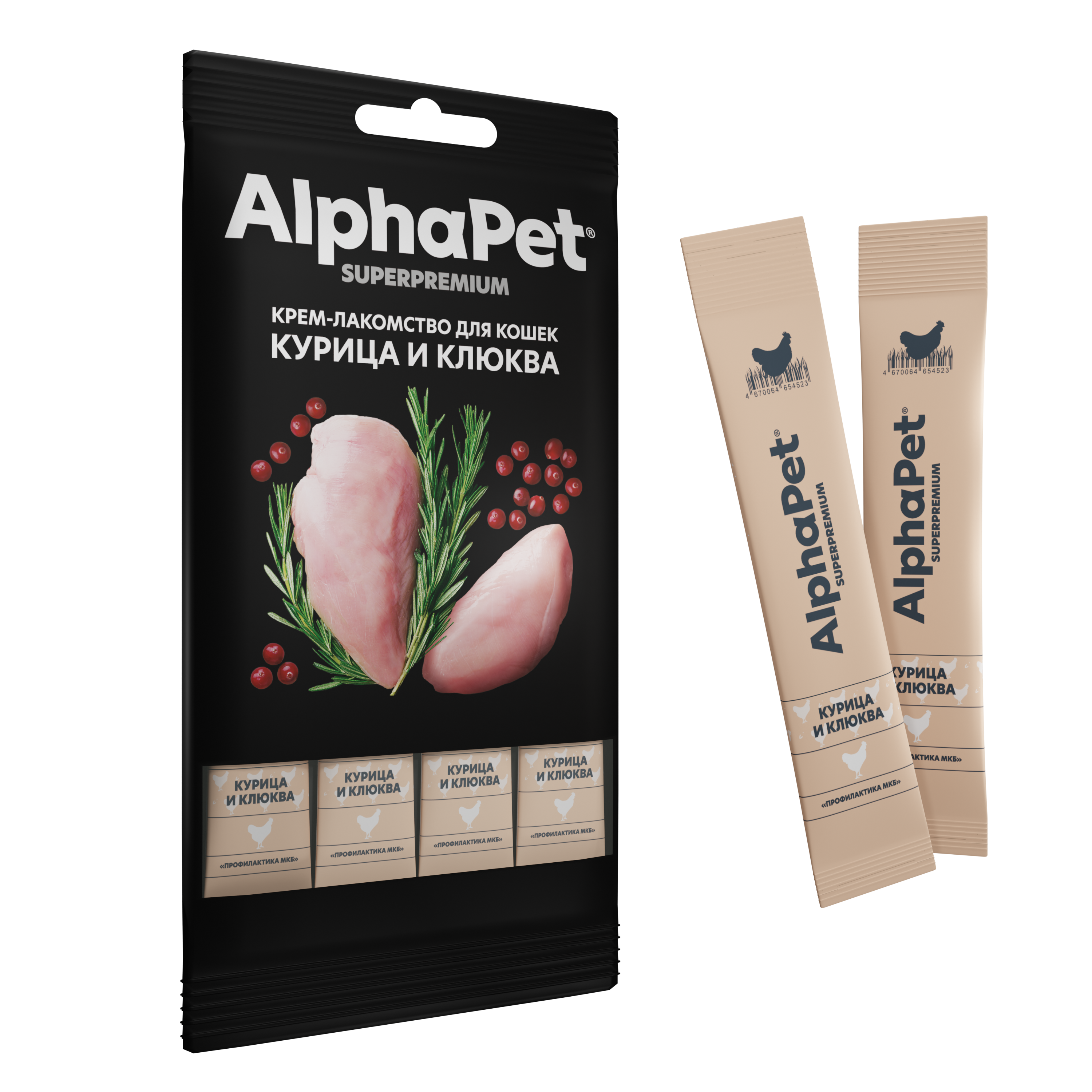 С курицей и клюквой AlphaPet Лакомство для кошек - фото 3