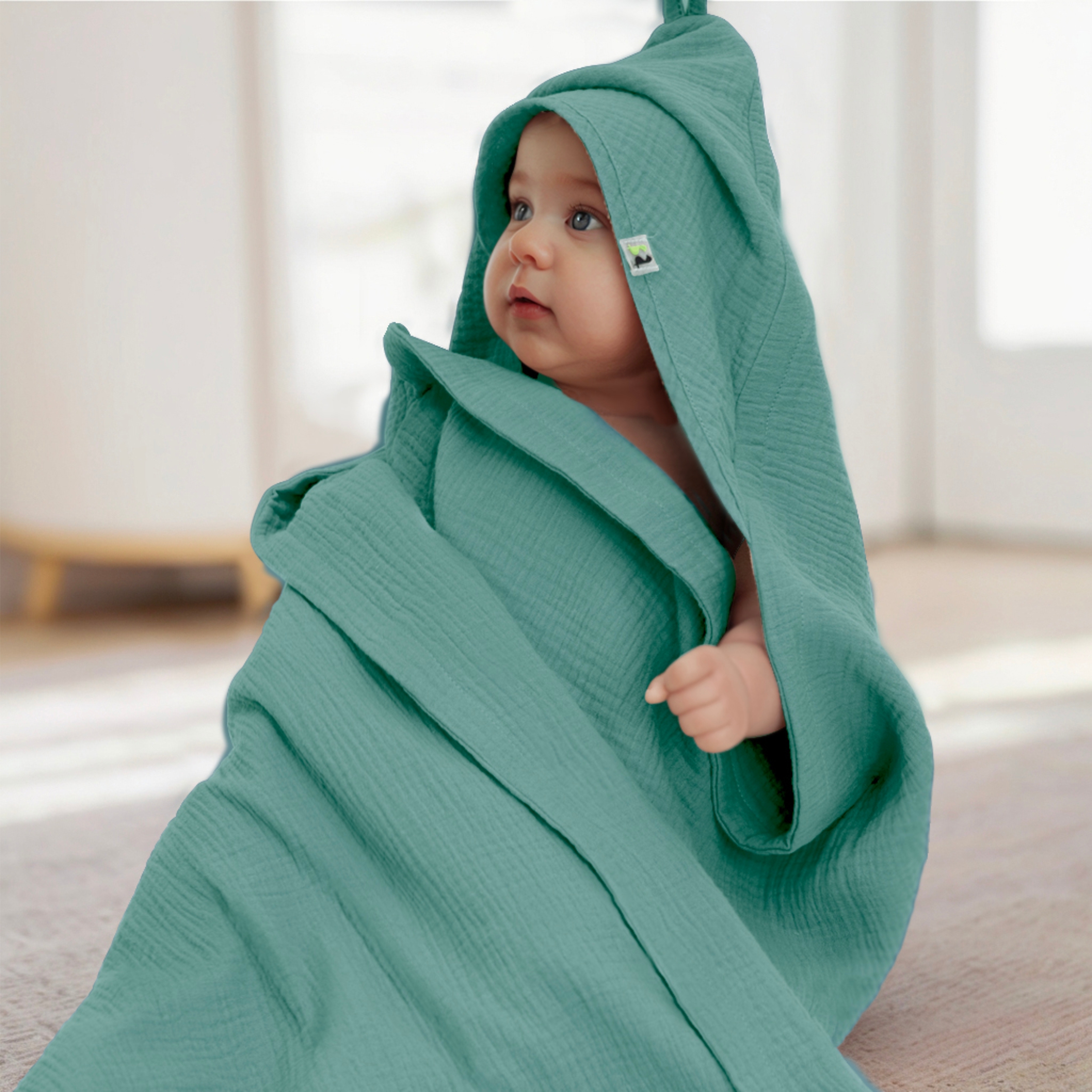 Полотенце уголок Фабрика Бамбук с капюшоном (уголком) 98 x 98 см - фото 4