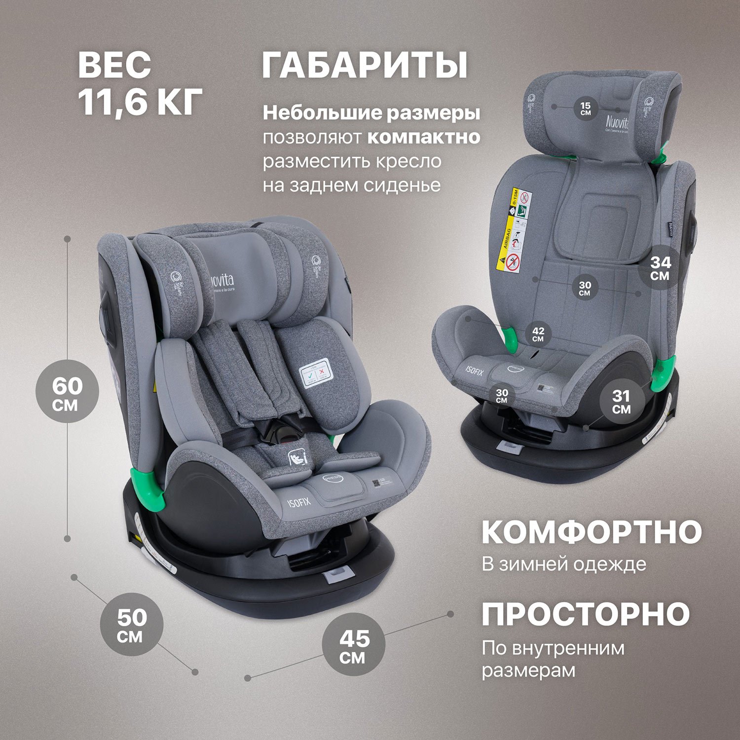 Автокресло Nuovita 0+/1/2/3 (0-36 кг) - фото 9
