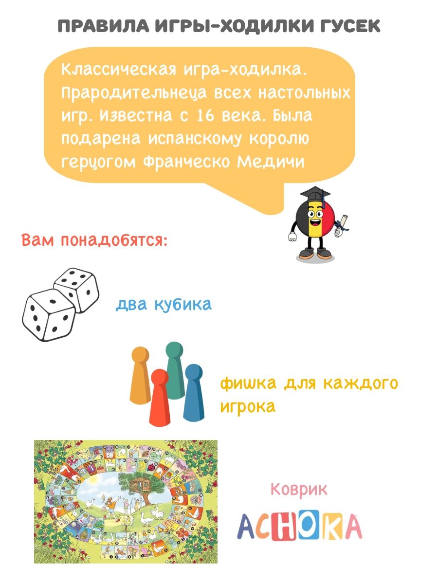 Детский складной коврик Achoka Гусек 150 x 100 см 1 шт. - фото 2