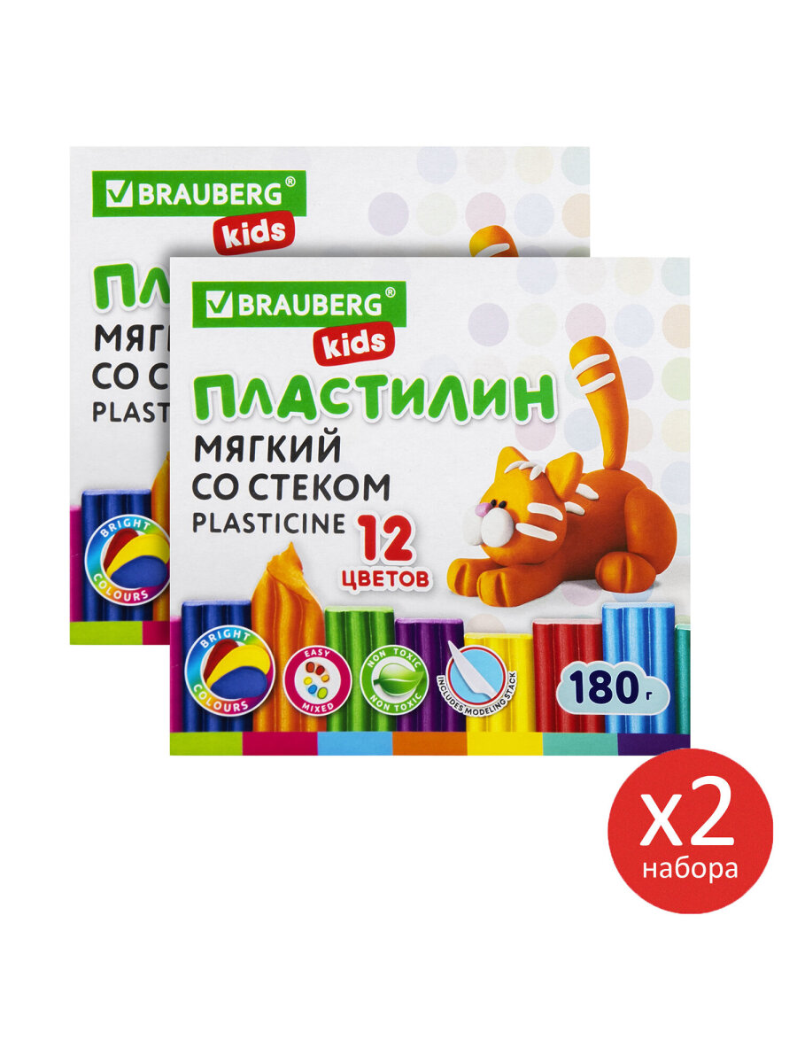 Пластилин Brauberg 12 цв. - фото 5
