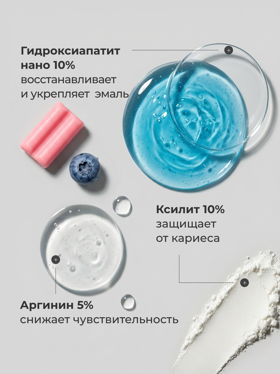 Зубной гель Dr.Toothy без фтора Мусс ягодный бабл-гам 40 г - фото 3