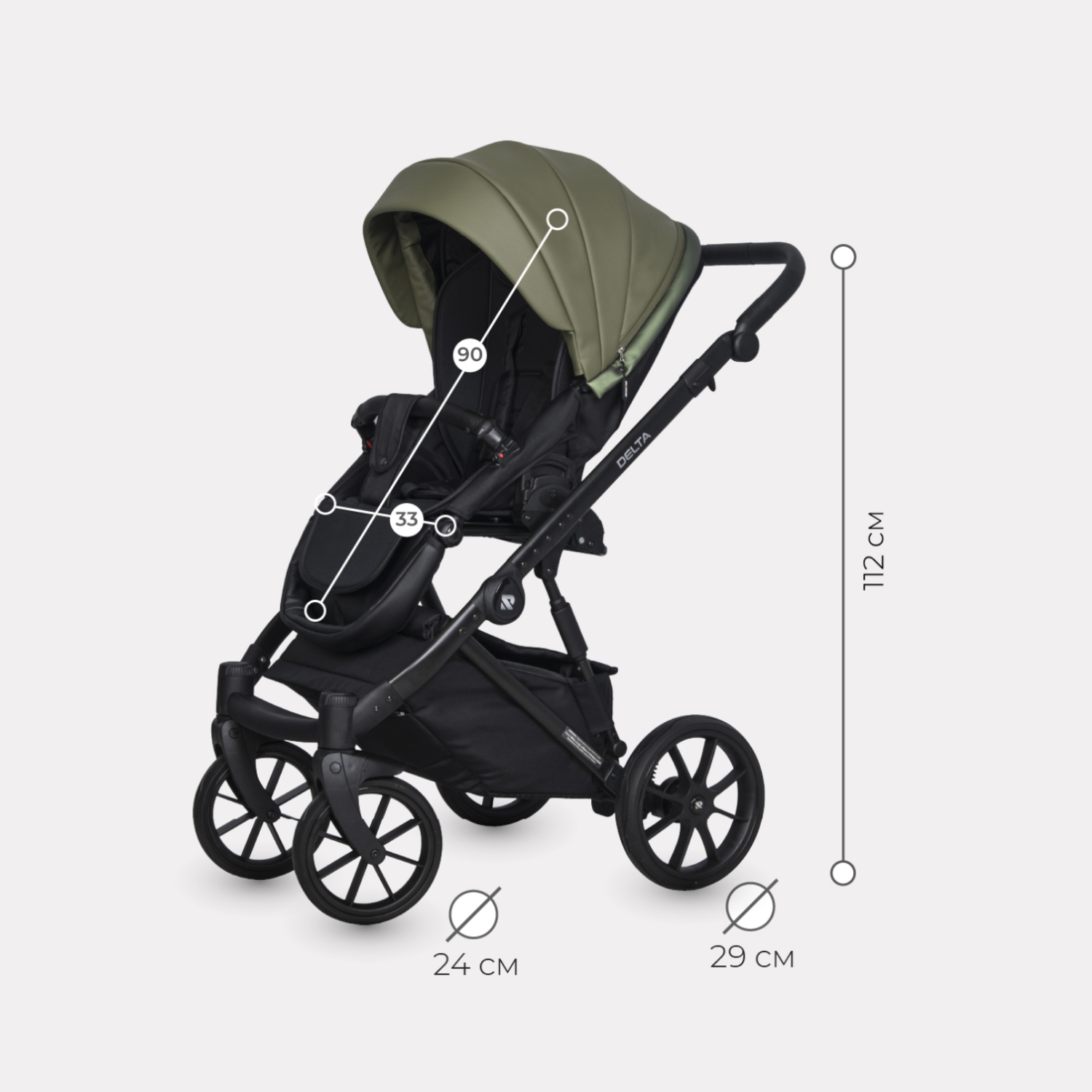 Коляска 2в1 Riko Basic Delta Olive - фото 3