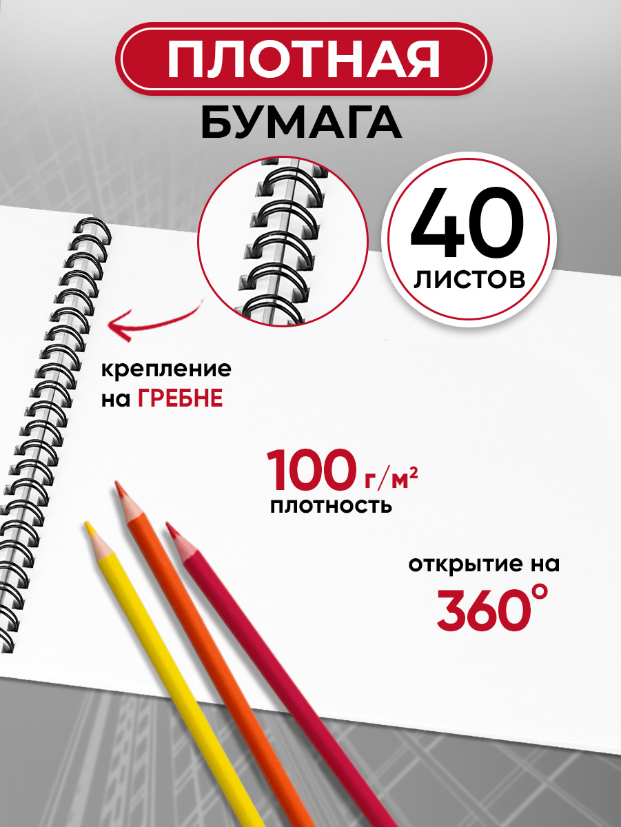 Альбом Prof-Press А4 40 лист. 2 шт. - фото 4