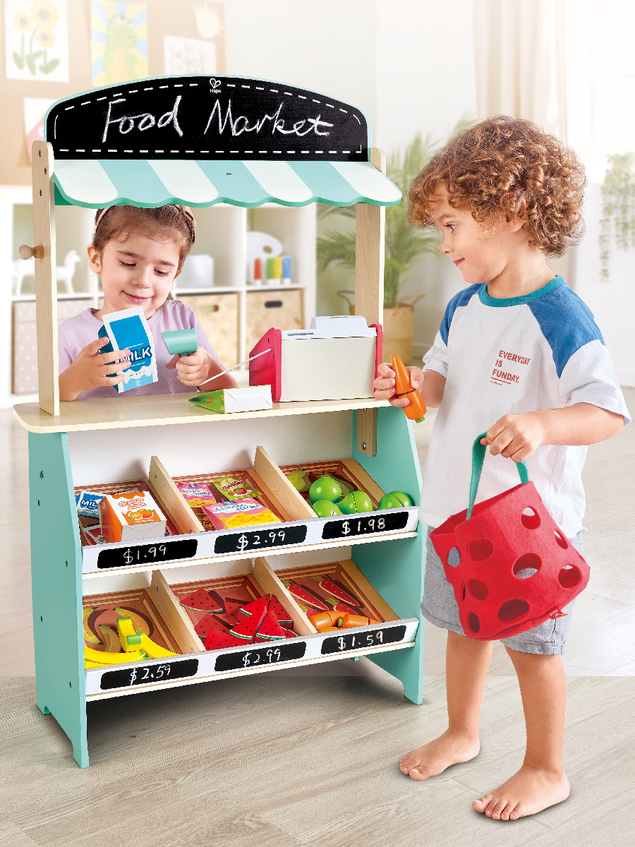 Игровой набор Hape продукты, прилавок, касса - фото 2