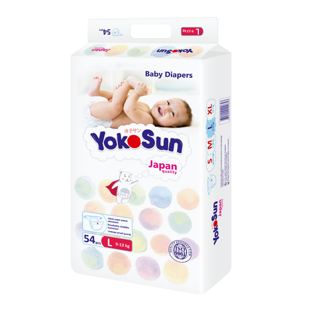 Подгузники YokoSun L (9-13 кг) 54 шт.