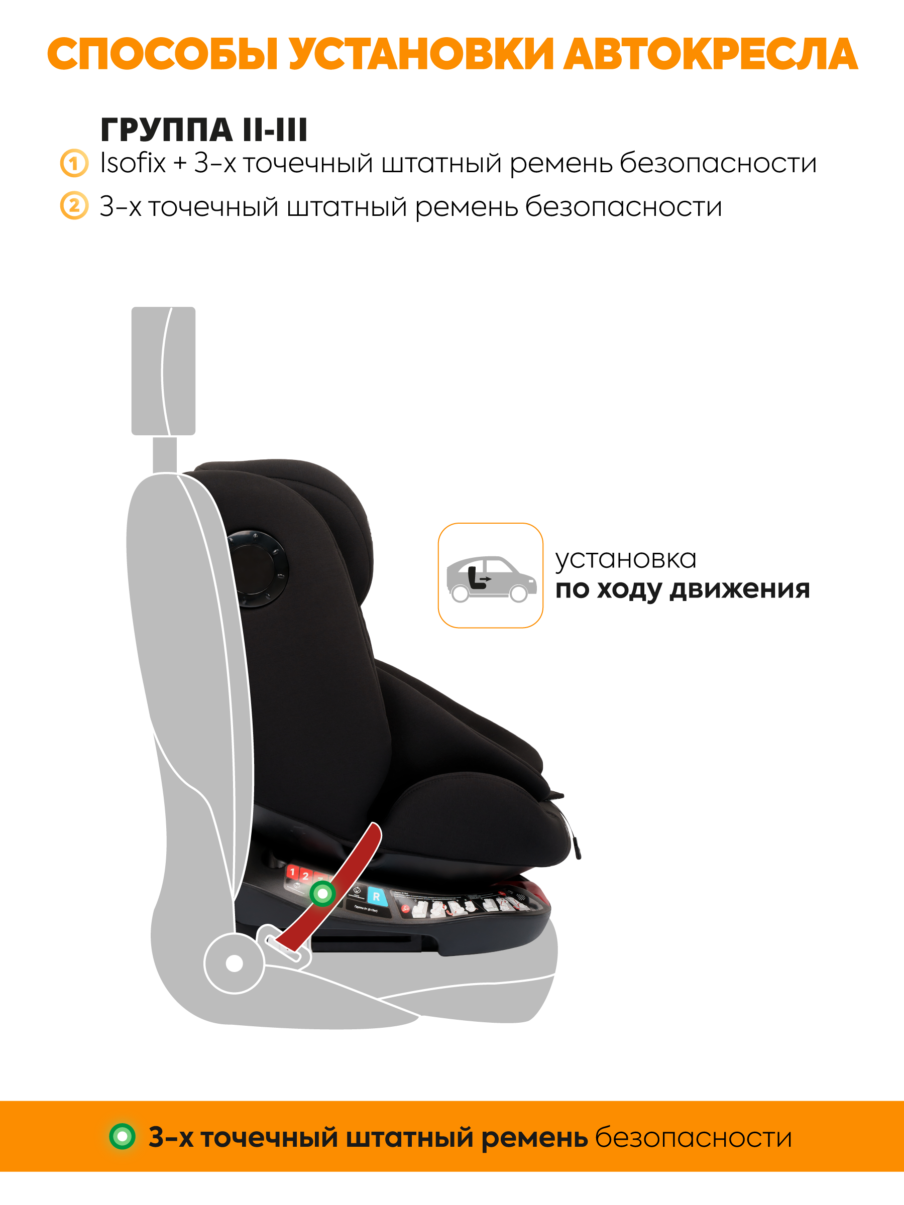 Автокресло JOVOLA Prime Isofix черный Isofix 0+/1/2/3 (0-36 кг) черный - фото 4
