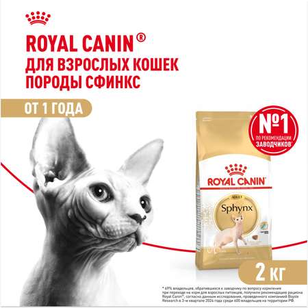 Корм сухой для кошек ROYAL CANIN Sphynx 2кг породы сфинк