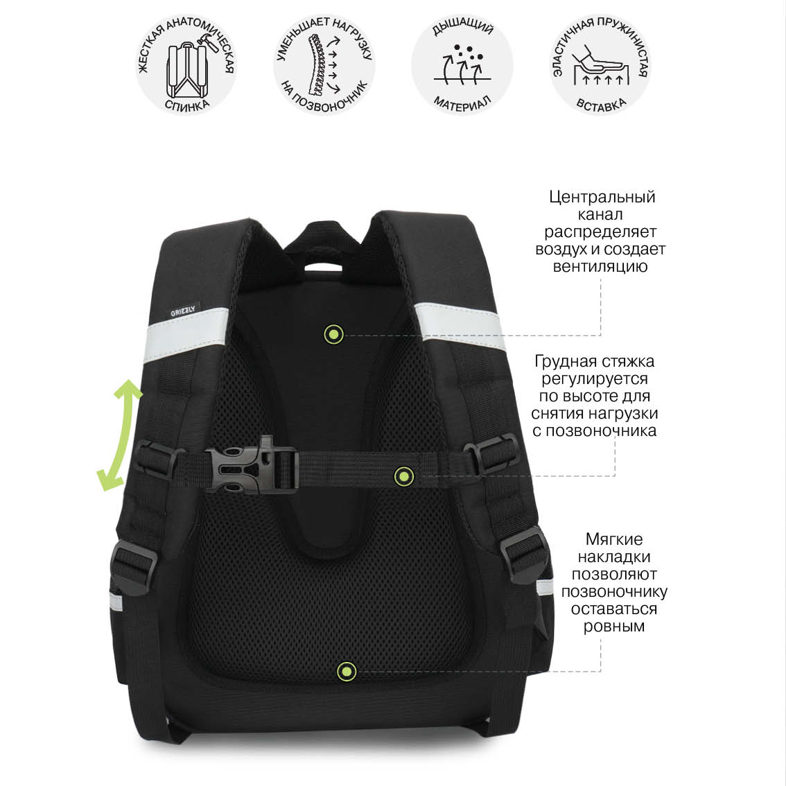 Ранец Grizzly Звездочки - фото 10