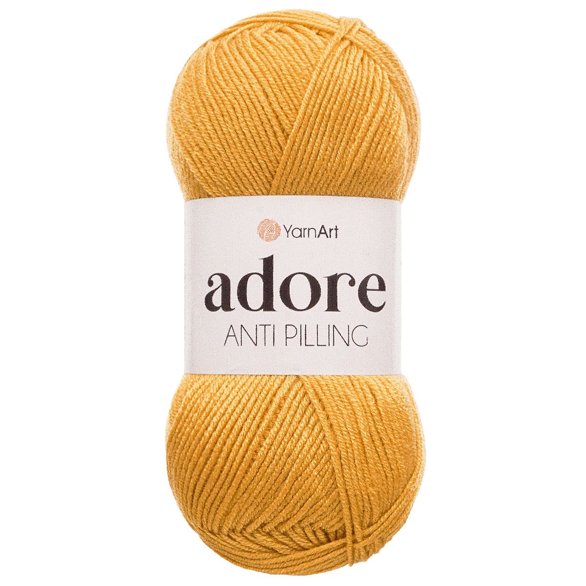 Пряжа для вязания YarnArt Adore 100 гр 280 м акрил с эффектом анти-пиллинга 5 мотков 334 горчичный - фото 6