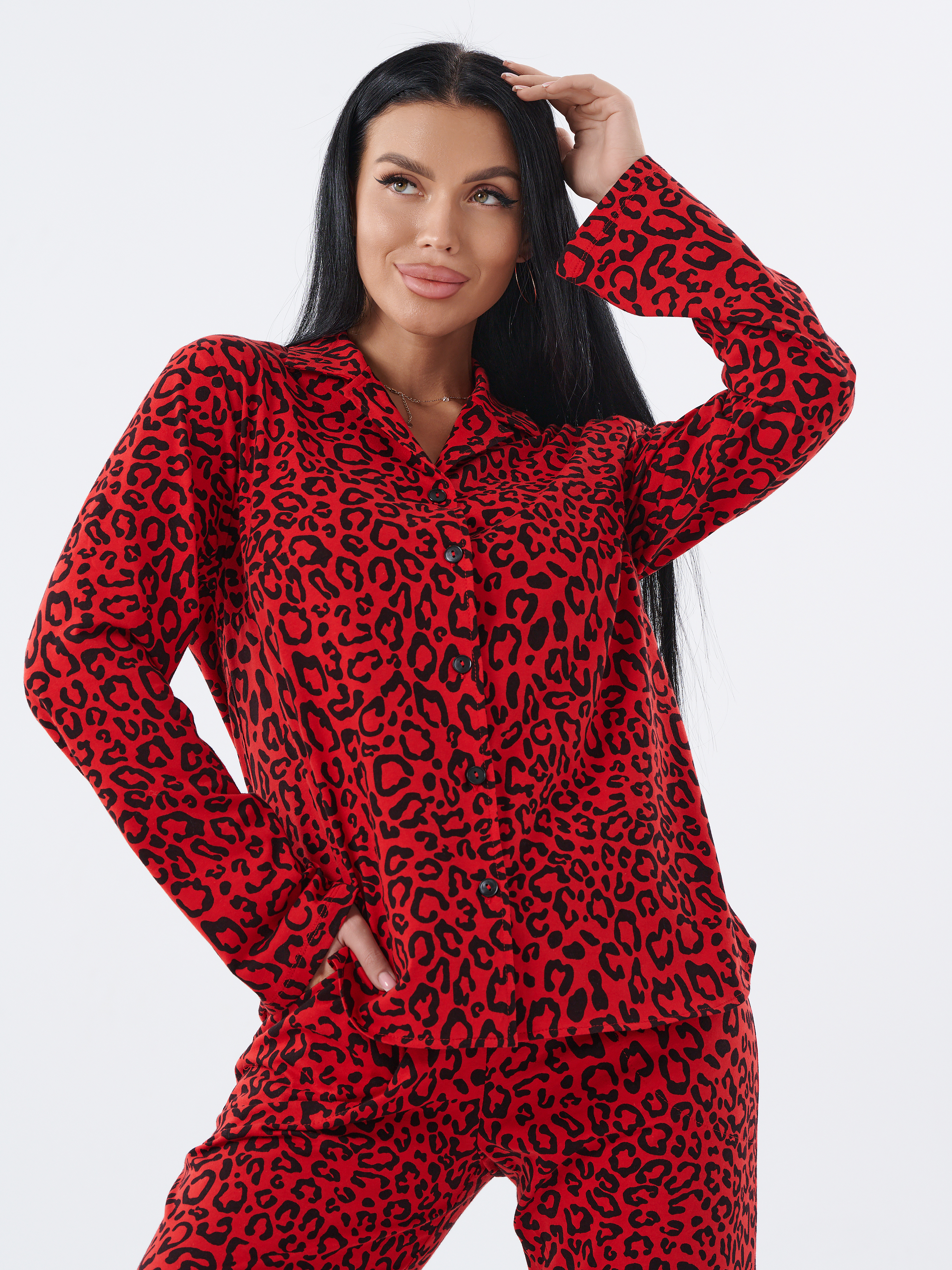 Пижама КрутышОк ТЖ-029 красный, леопард - фото 11