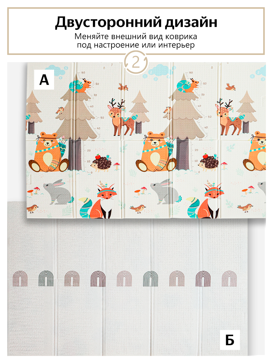 Детский складной коврик MIKMEL Лес/Радуги 150 x 180 см - фото 2