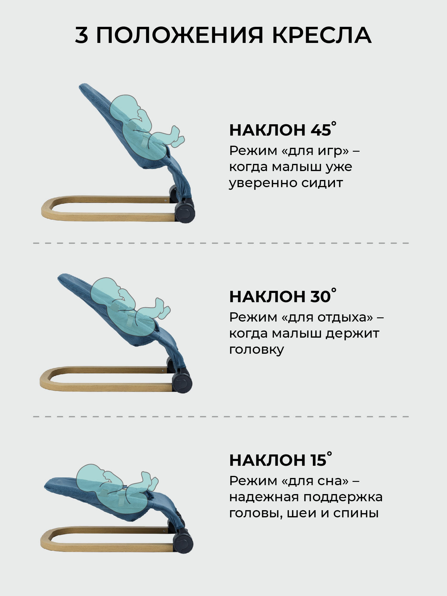 Шезлонг Amarobaby Baby relax синий - фото 6