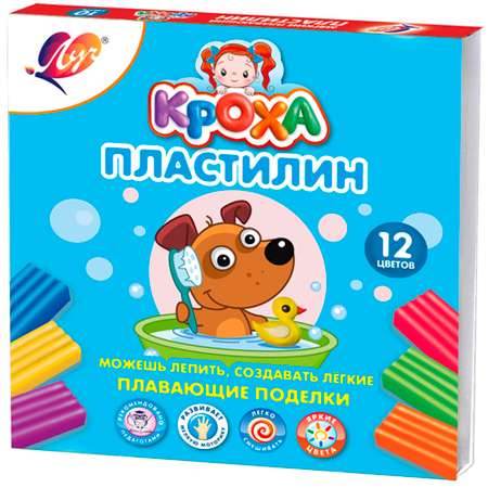 Пластилин Луч плавающий 12 цв.