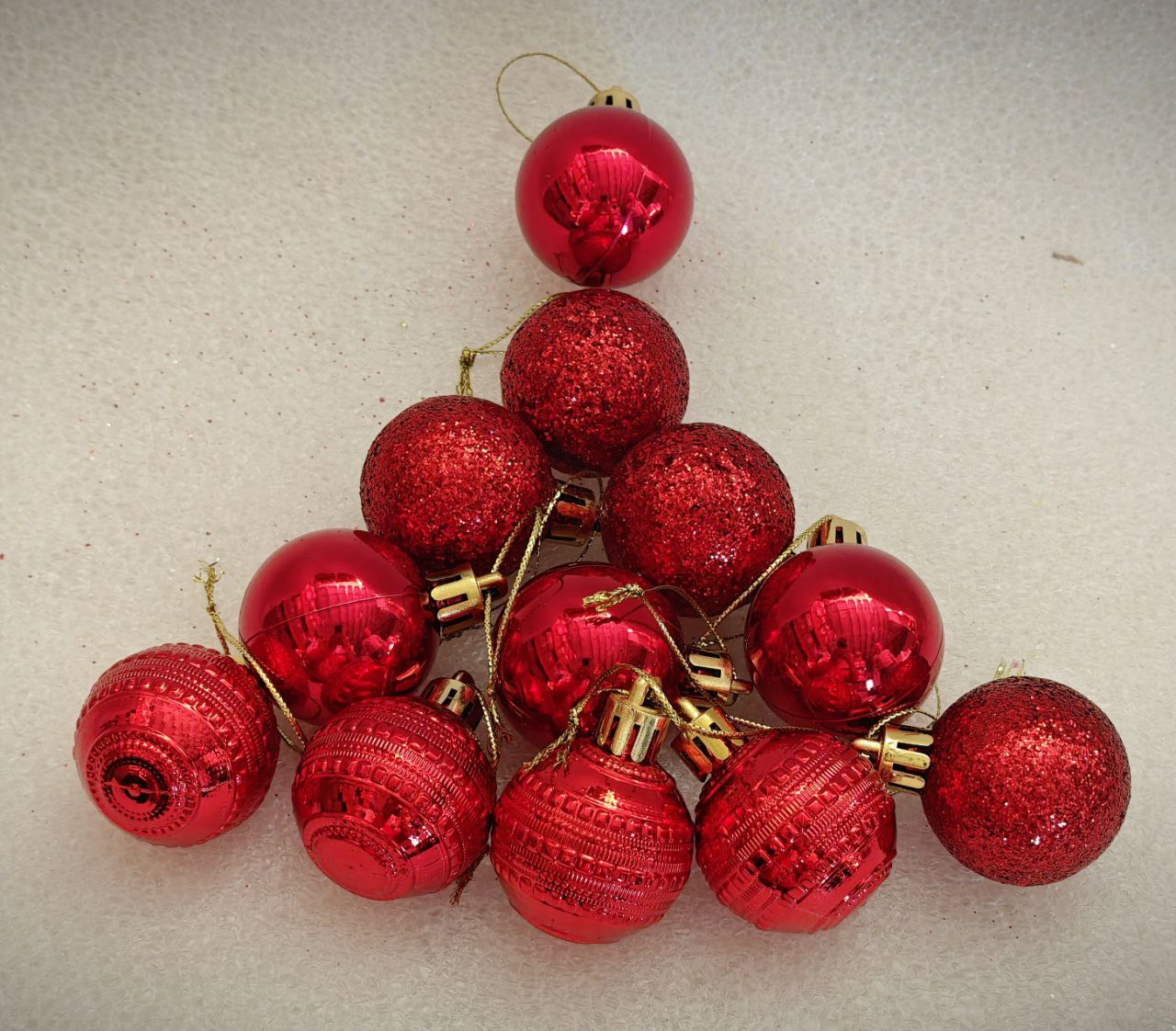 Украшение ёлочное Магия праздника Набор шаров 12шт цвет красный - фото 3