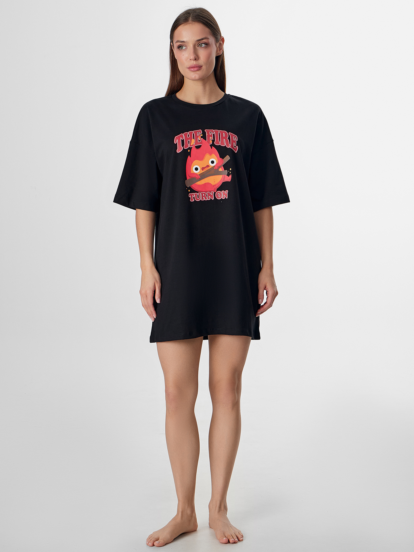 Сорочка ночная Mark Formelle (Марк Формэль) 512079/черный +печать5 - фото 1