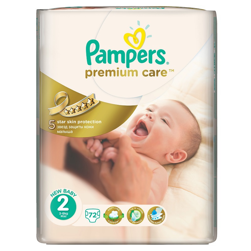 Подгузники Pampers Premium Care 2 (3-6 кг) 72 шт. - фото 1
