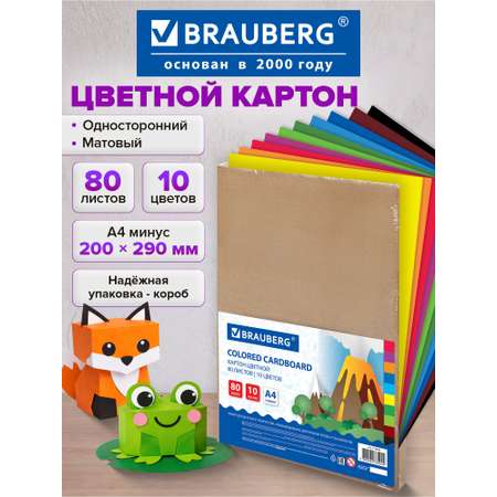 Цветной картон Brauberg 80 лист.