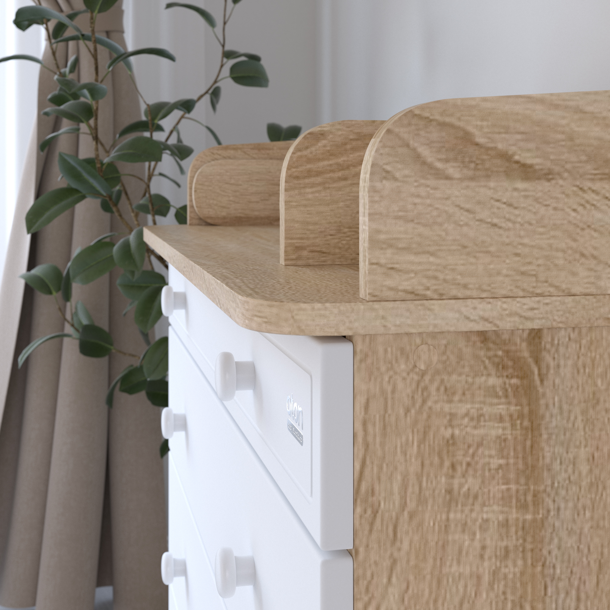 Комод пеленальный aton baby furniture Elio (дуб сонома, белый) - фото 6