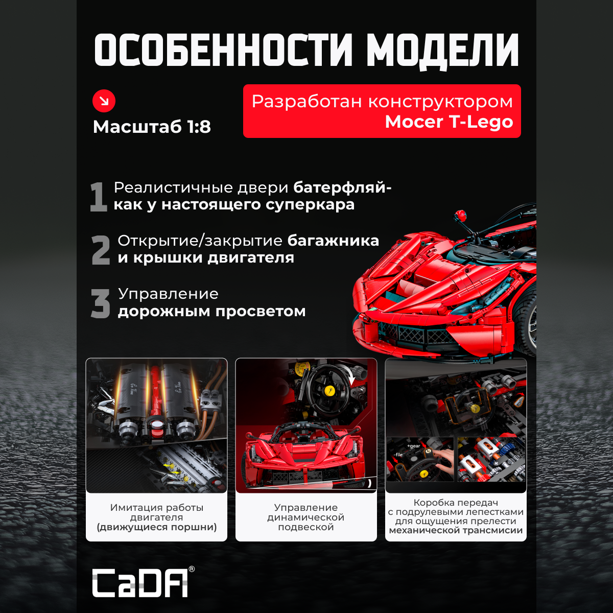 Конструктор CaDa Viva Hypercar 4739 дет. - фото 5