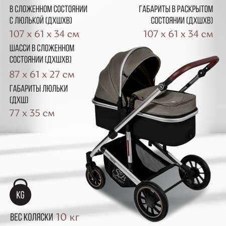 Коляска трансформер Sweet Baby Amare Brown