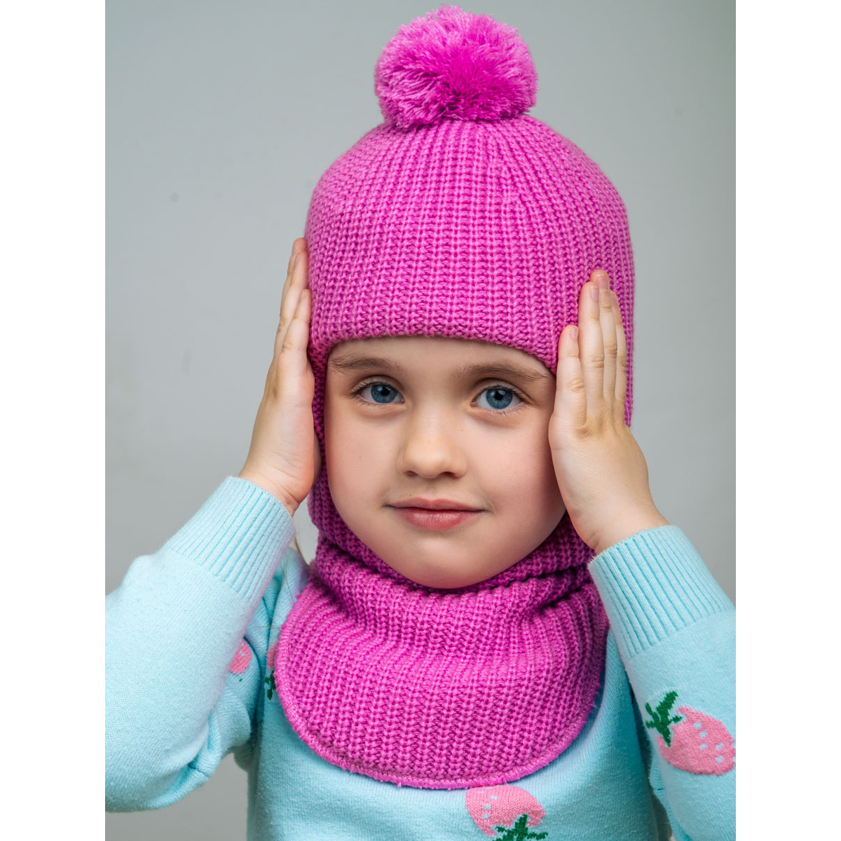 Шапка ПриКиндер U-W_22324 Цвет: Ярко-розовый - фото 1