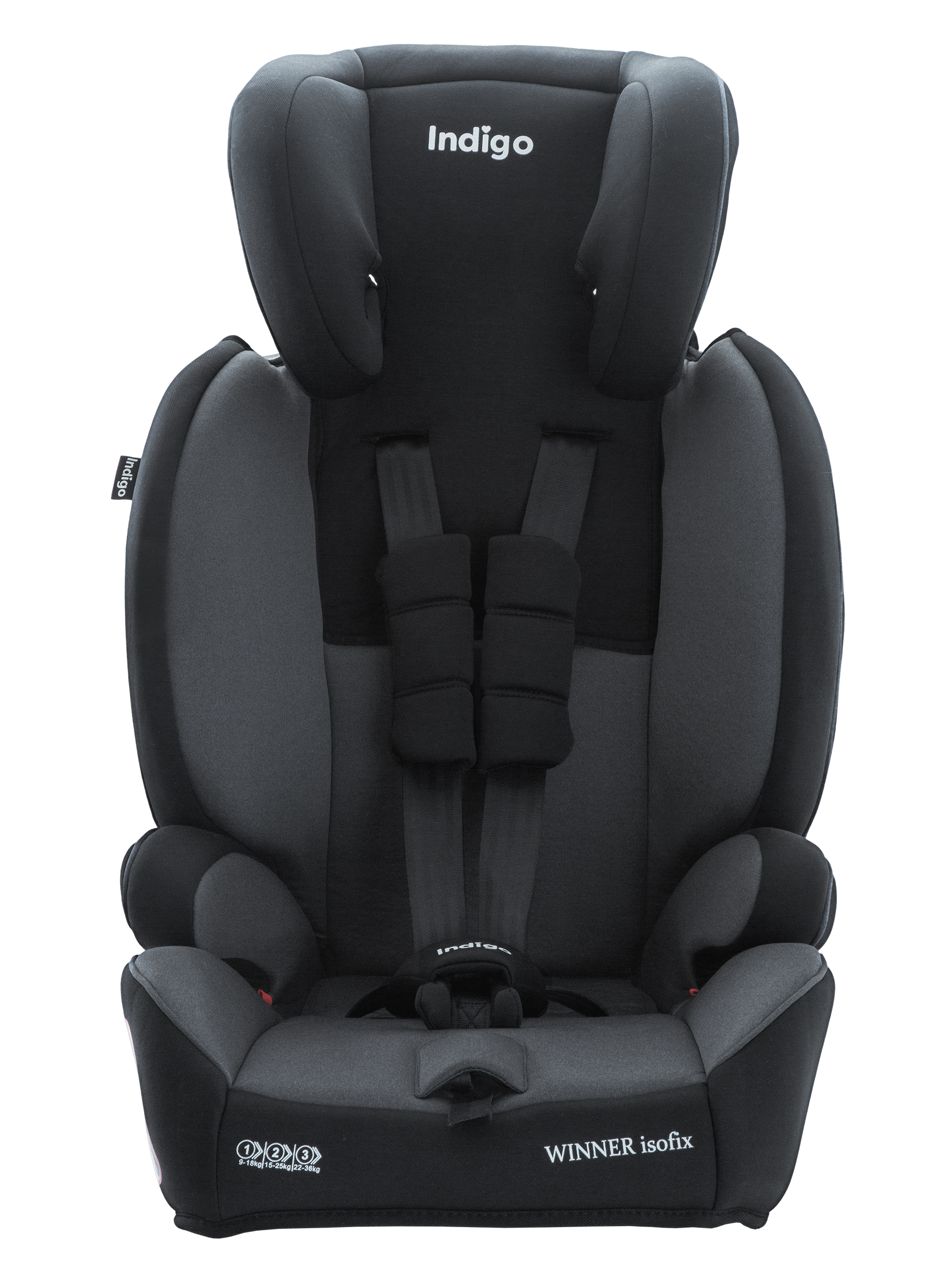 Автокресло Indigo Winner Isofix 1/2/3 (9-36 кг) серый - фото 11
