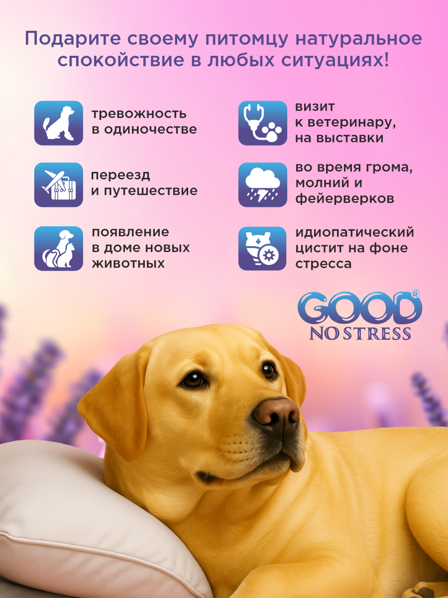 Успокаивающий спрей GOODR NO STRESS Антистресс для кошек и собак 50мл - фото 2