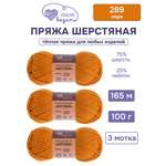 Пряжа для вязания Шерстяная Люблю Вязать 100г 165м 3шт