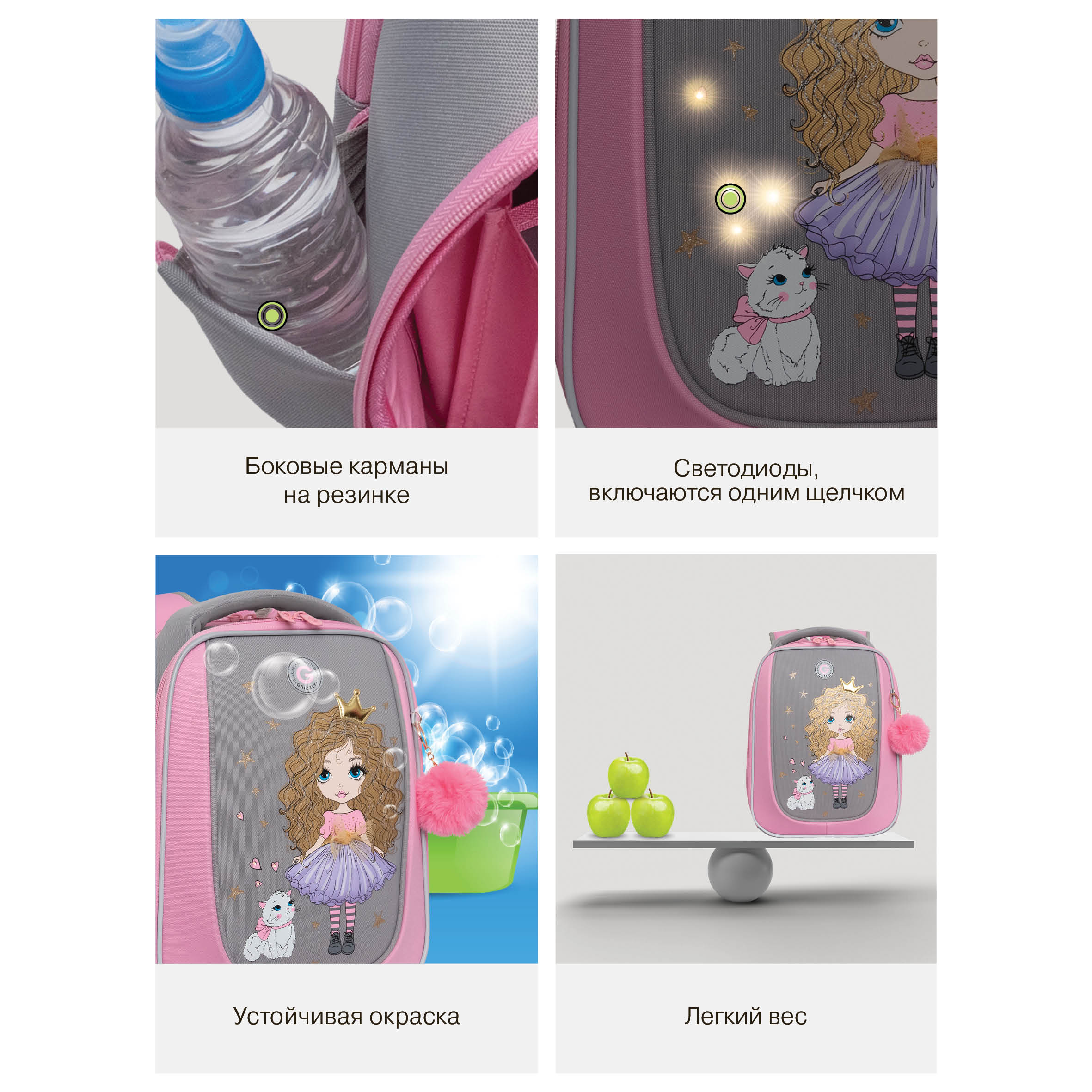 Ранец Grizzly для девочки - фото 13