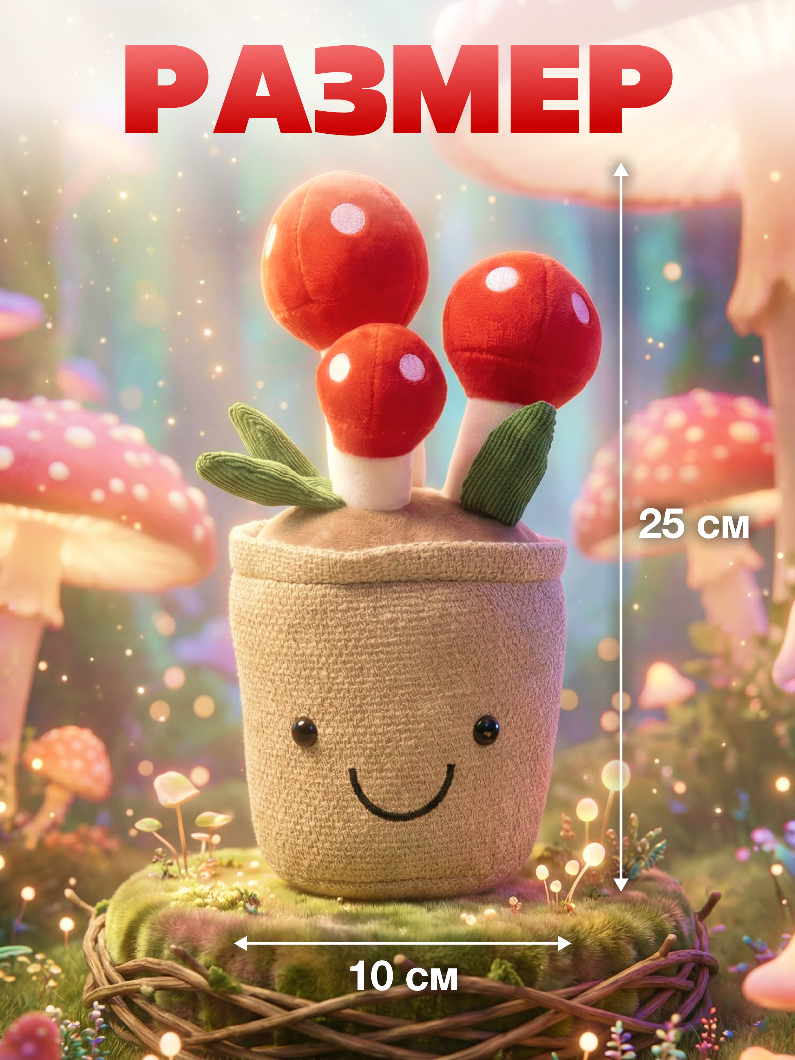 Мягкая игрушка Ball Masquerade Мухоморы красные - фото 7