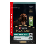 Корм для собак PRO PLAN Optidegest мелких и карликовых пород с чувствительным пищеварением ягненок-рис 2.5кг+500г 67208