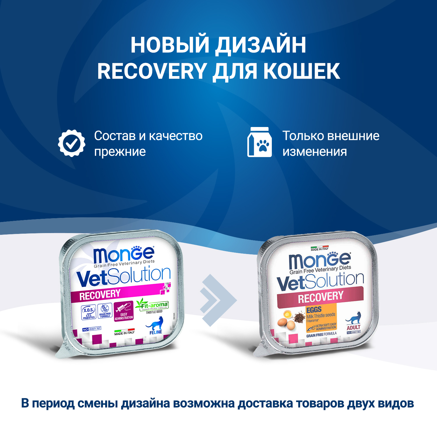 Корм для кошек диетический MONGE VetSolution Cat Рекавери при восстановлении питания в период выздоровления 100г - фото 2