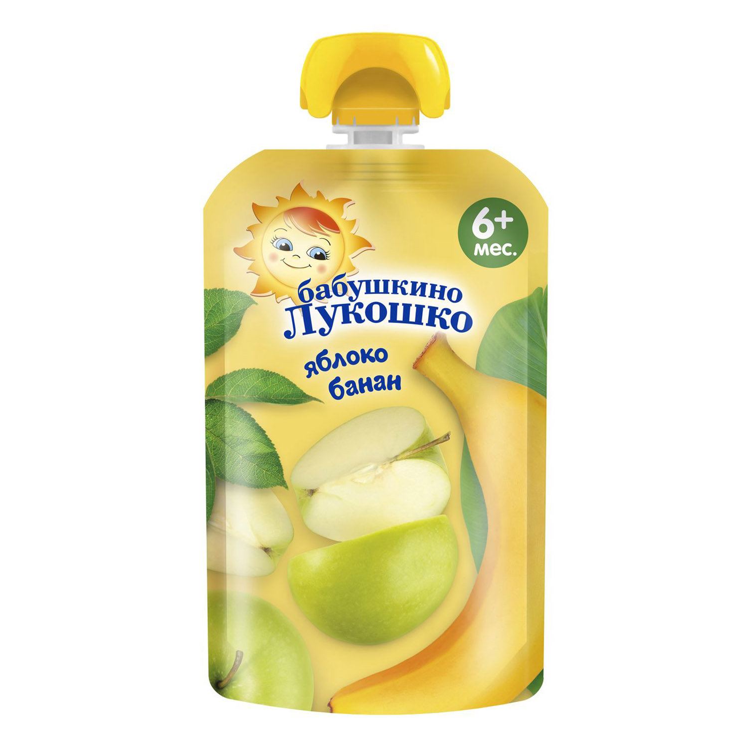 Пюре Бабушкино лукошко Яблоко-банан с 6 мес 90 г - фото 1