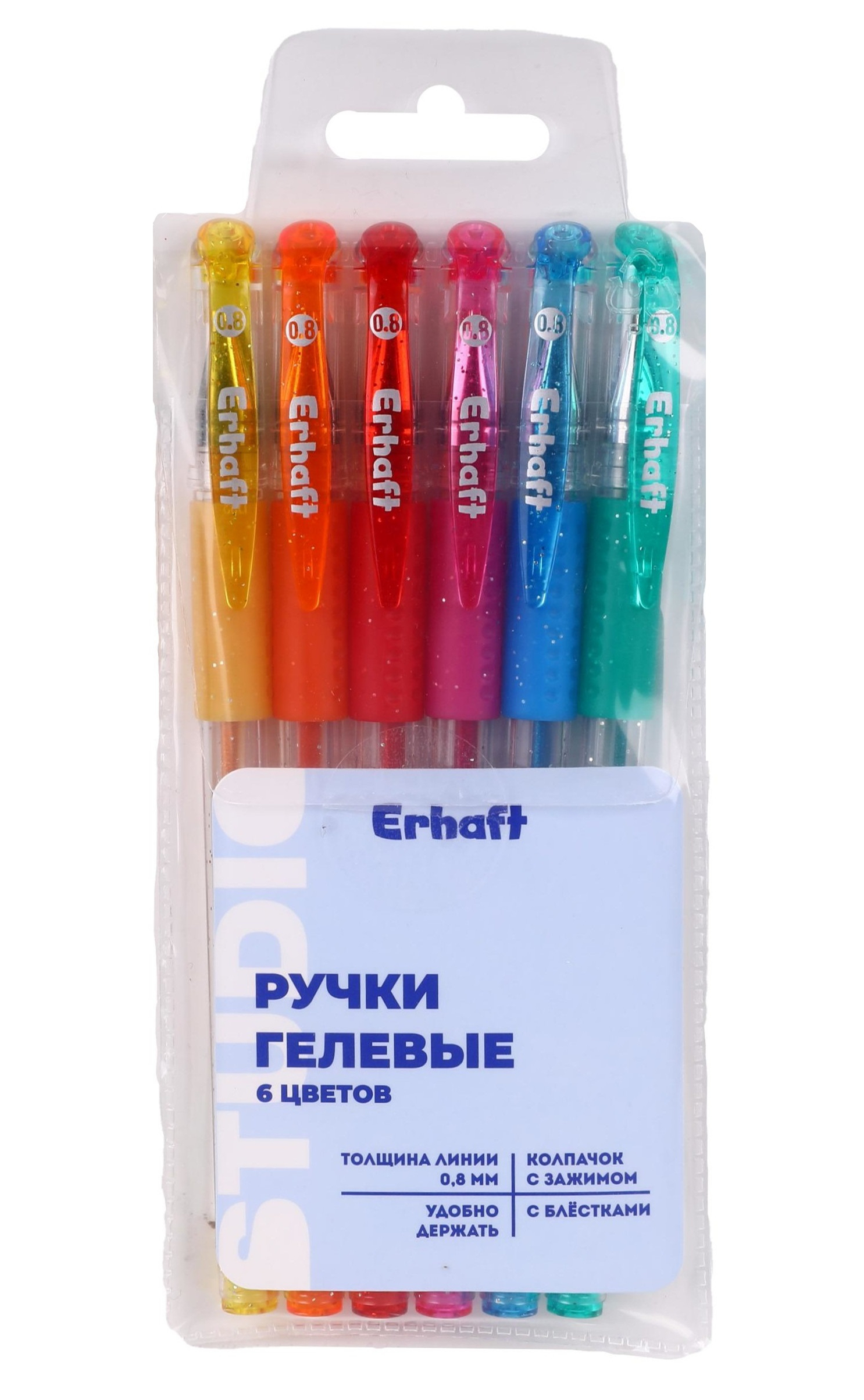 Изображение товара Гелевая ручка Erhaft с блестками 6 шт яркие цвета быстрое высыхание Изображение товара Гелевая ручка Erhaft с блестками 6 шт яркие цвета быстрое высыхание