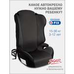 Автокресло SIGER Кросс Fix Isofix 2/3 (15-36 кг) черный