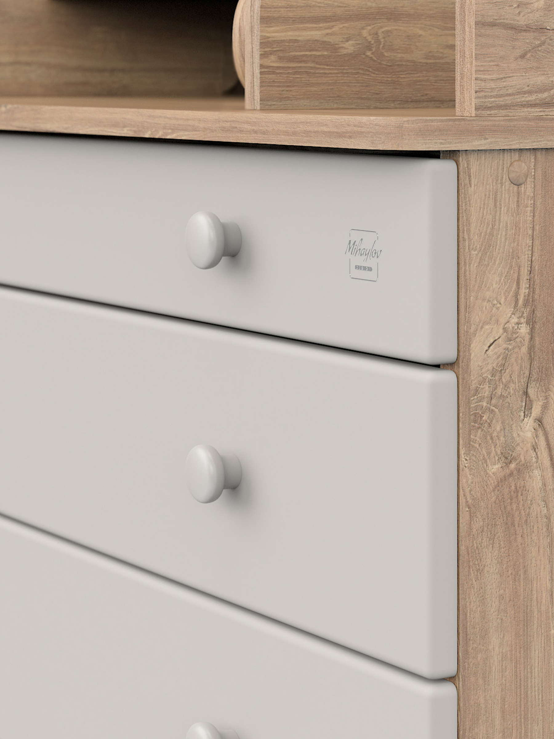 Комод пеленальный Aton Maks дуб канзас серый - фото 11