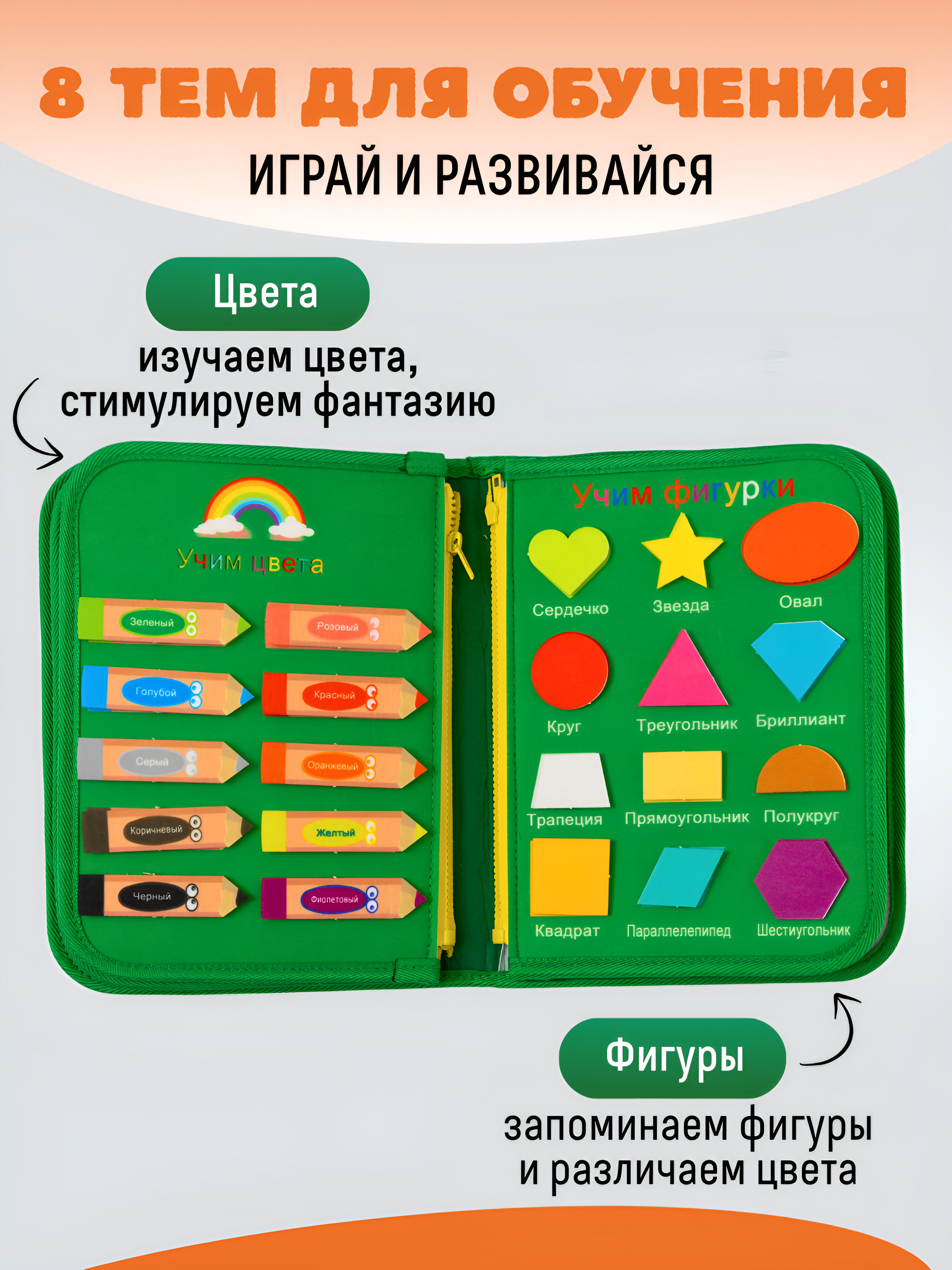 Игрушка DiaDan бизиборд Развивающая книжка бизиборд - фото 3