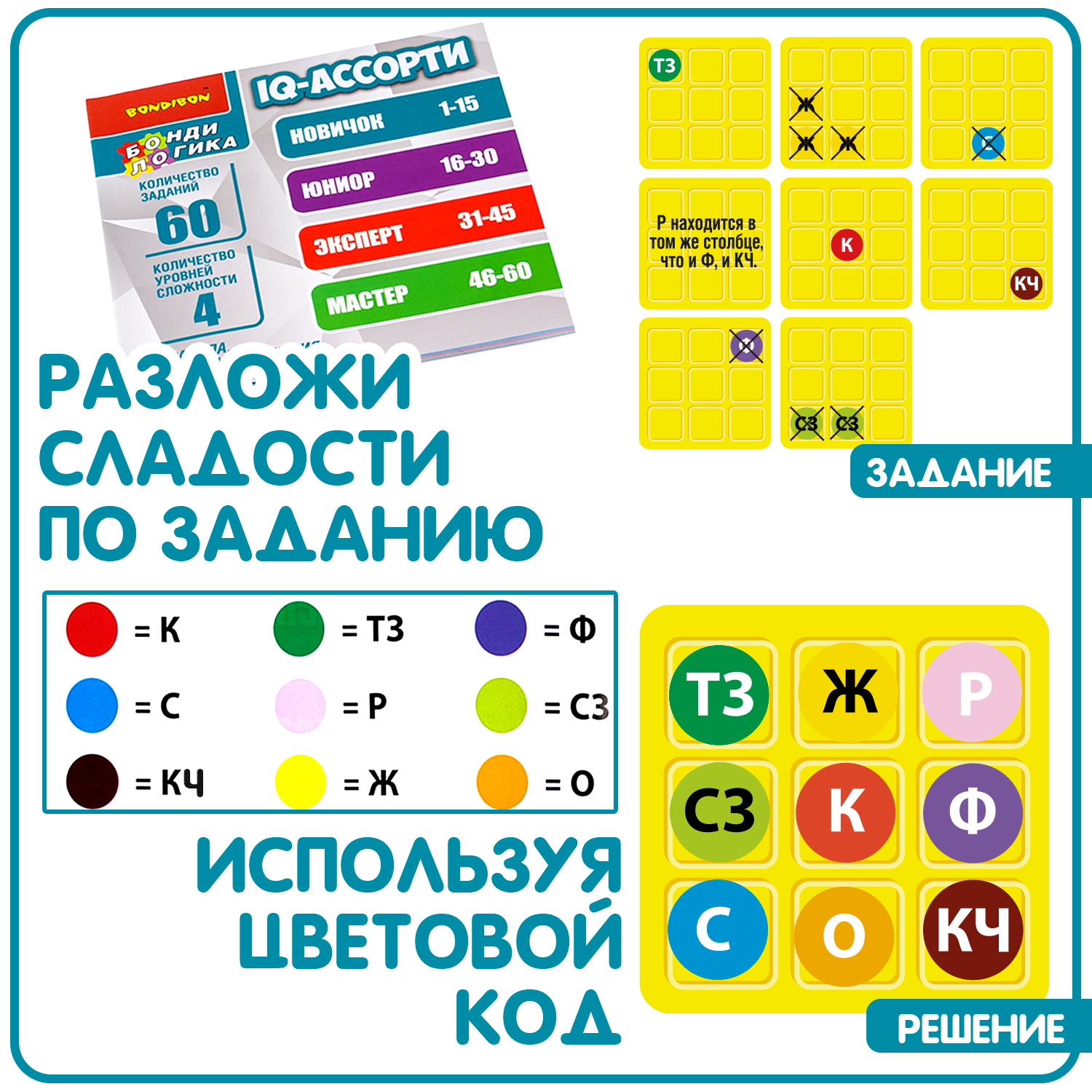 Настольная игра Bondibon логическая IQ-АССОРТИ - фото 2