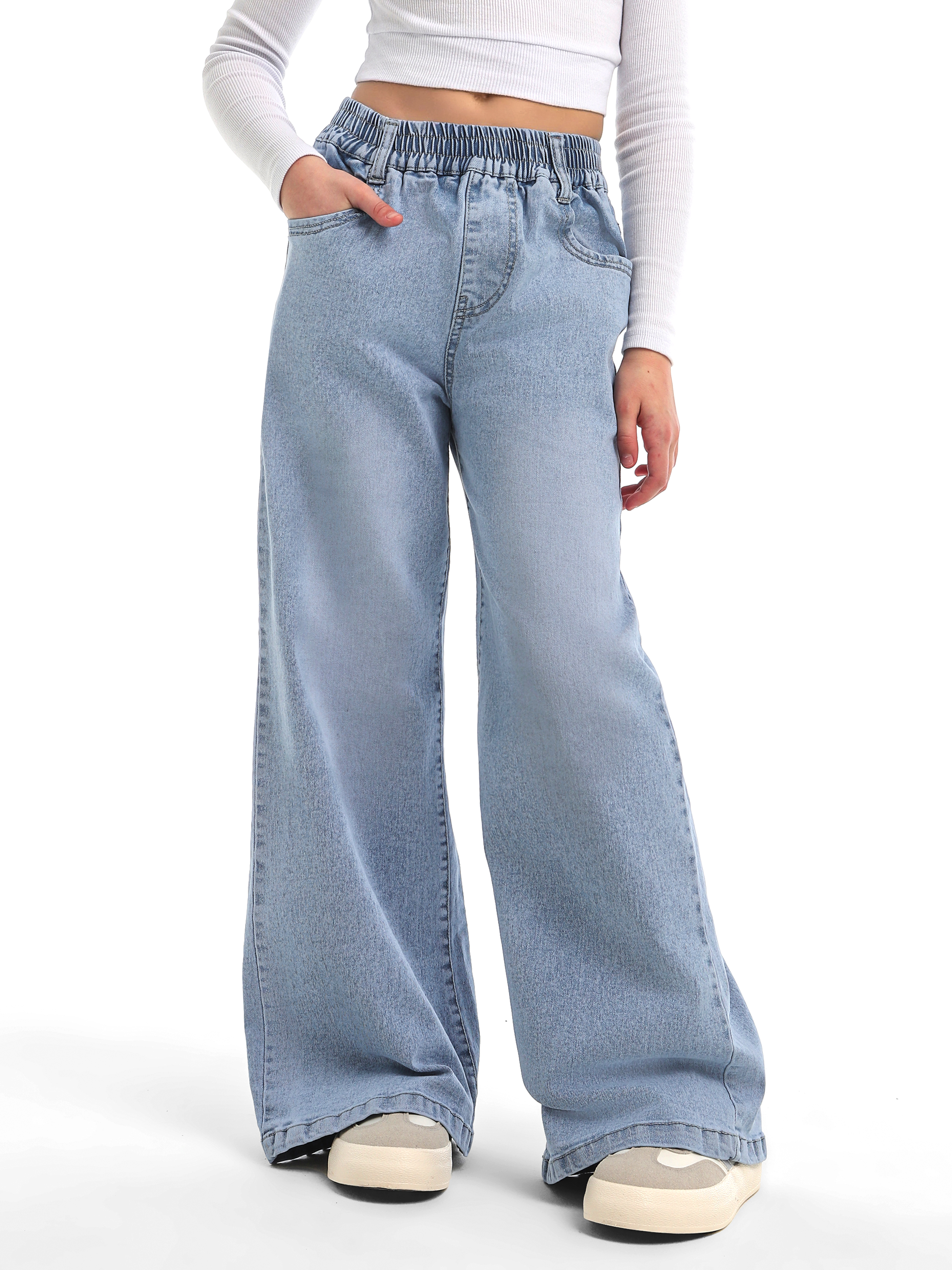 Джинсы-палаццо СИНИЙ МИР WD8168NJ-G63 - фото 12