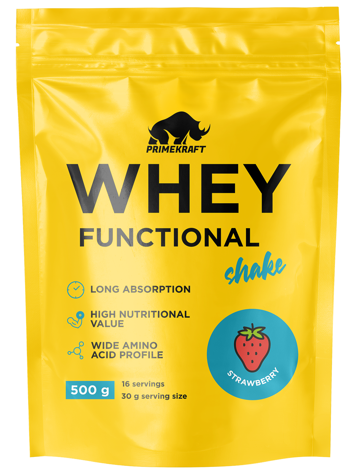 Протеин Whey Functional Shake Prime Kraft клубника 500 г - фото 8